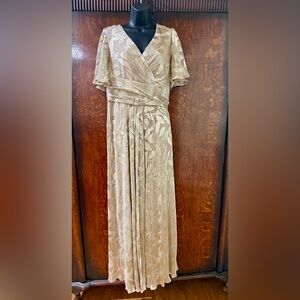 Adrianna Papell Gold Maxi Dress